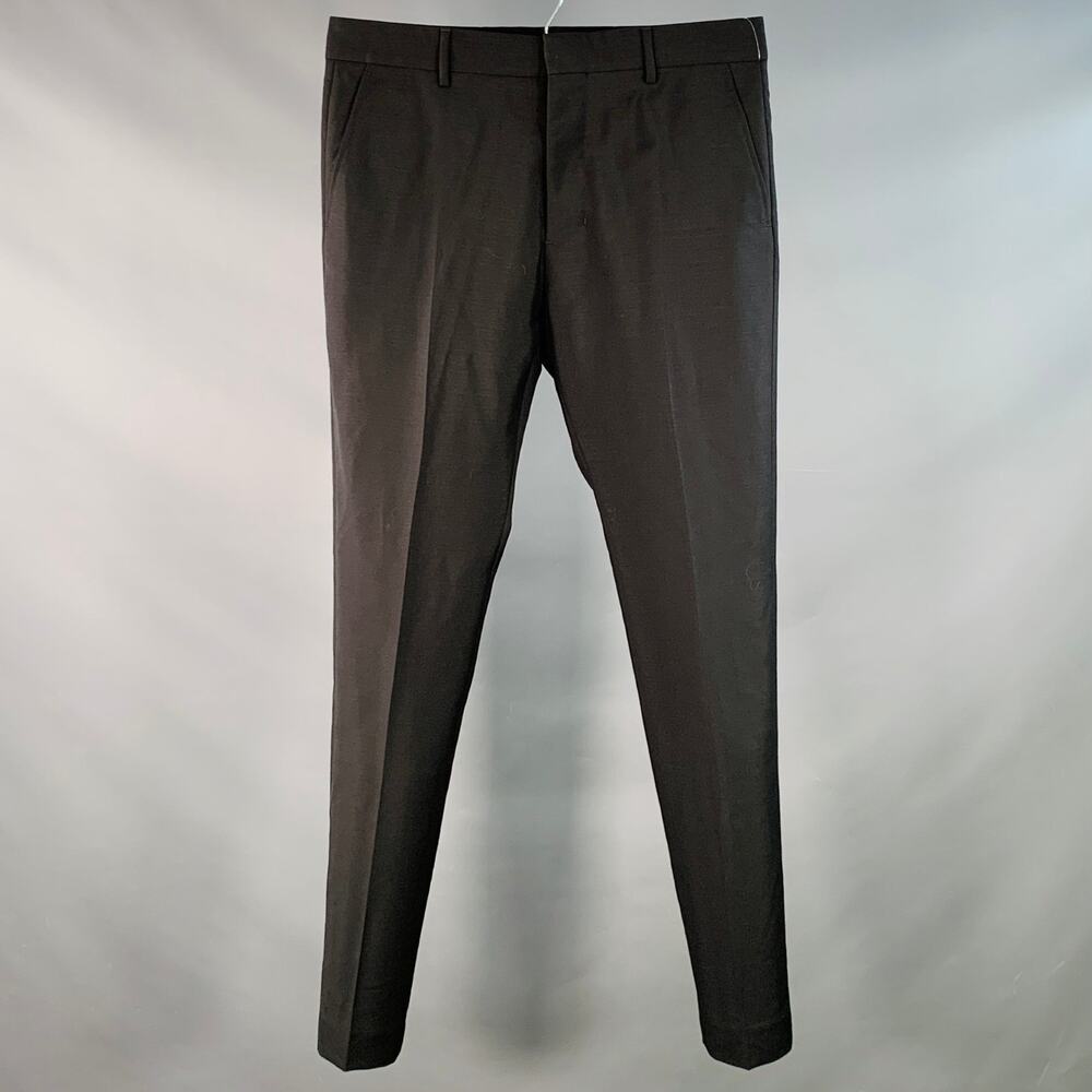 AMI by ALEXANDRE MATTIUSSI Size 34 Black Mohair Virgin Wool Dress Pants